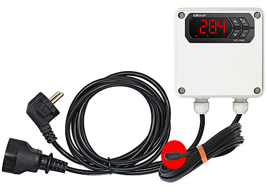 STECKERFERTIG TEMPERATURREGLER mit fühler 230V Digital Thermostat DICHT  GEHAUSE