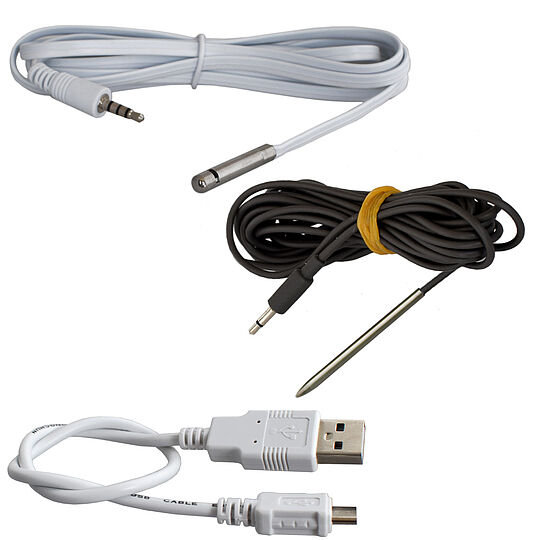 Temperatur Feuchtigkeits Datenlogger zwei fernfuhlern sensoren USB zertifikat