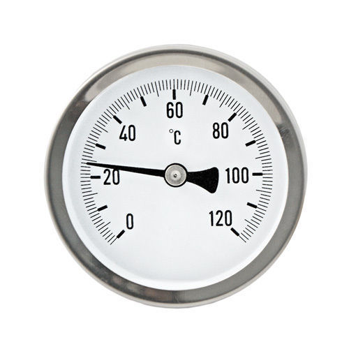 Anlegethermometer Thermometer auf Rohr Rohrthermometer 120°C Heizung Feder  Ø63mm